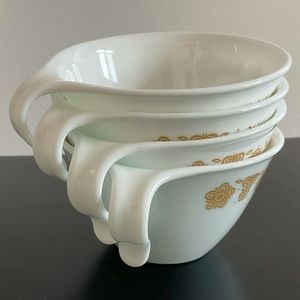 Corelle Hook Handle Cups x 4 Butterfly Gold